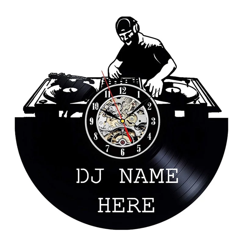 DJing Vinyl Record Wall Clock Modern Design Music Theme DJ Rock Band Combination CD Clocks Hanging Wall Watch Home Decor