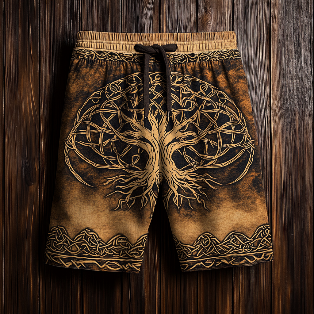 Men's Viking Life of Tree Nordic Mythology Shorts