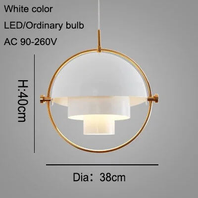 Modern Design Simple Semicircle Copper Color Rotatable Pendant Lights Cafe Restaurant Study Living Room Decoration Pendant Lamps