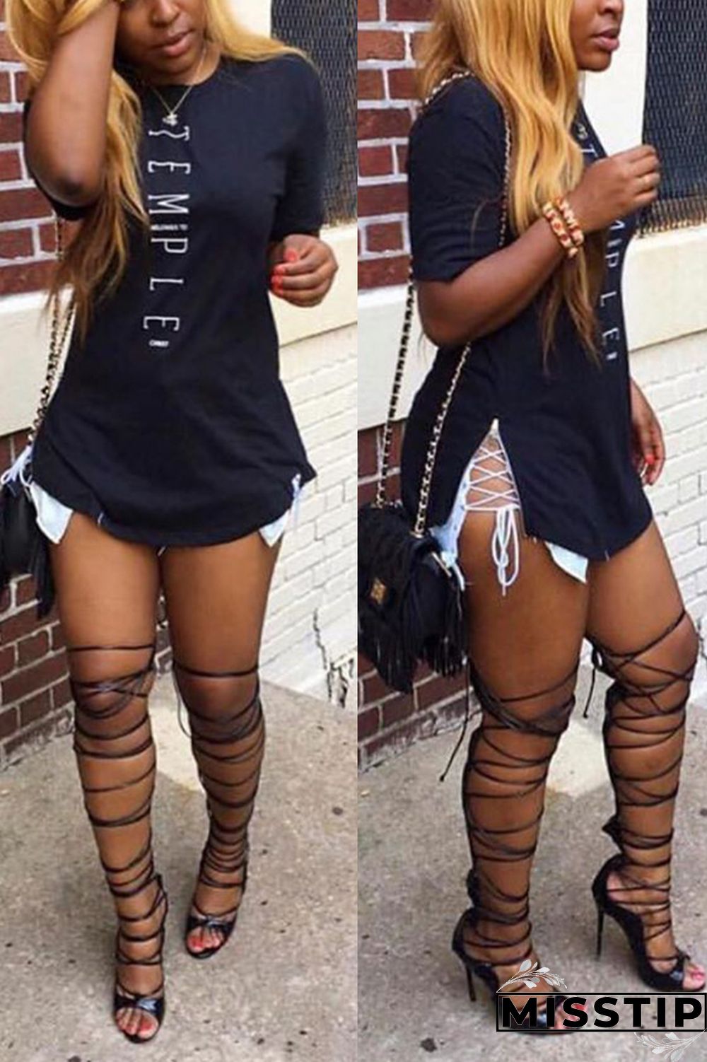 CoffeeColor Fashion Casual Printed Short-sleeved T-shirt Top
