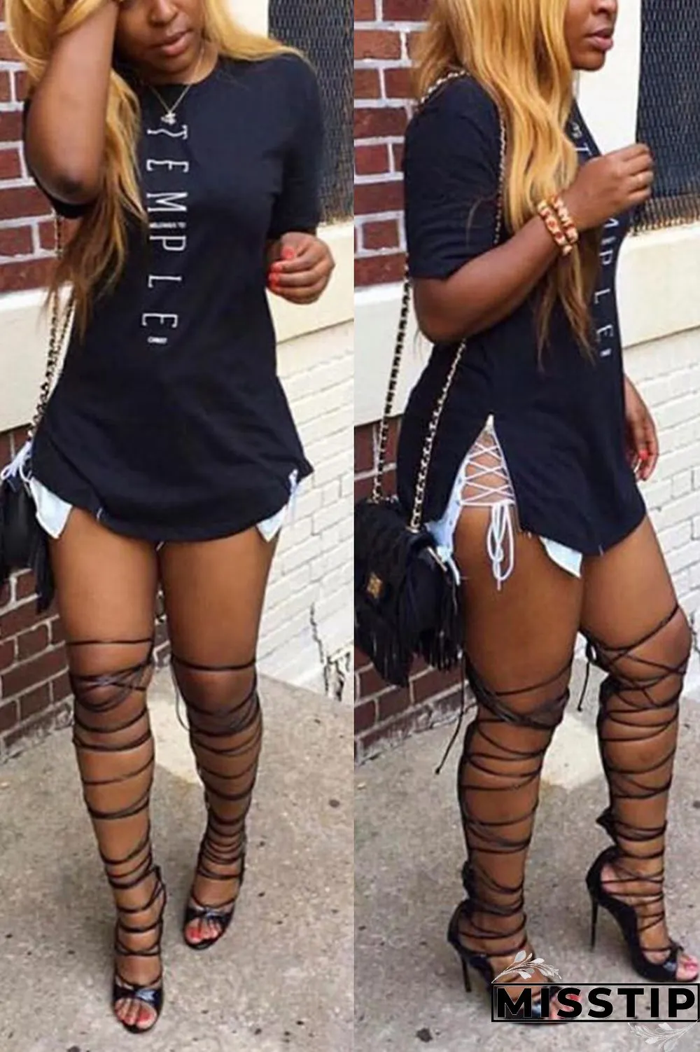 CoffeeColor Fashion Casual Printed Short-sleeved T-shirt Top