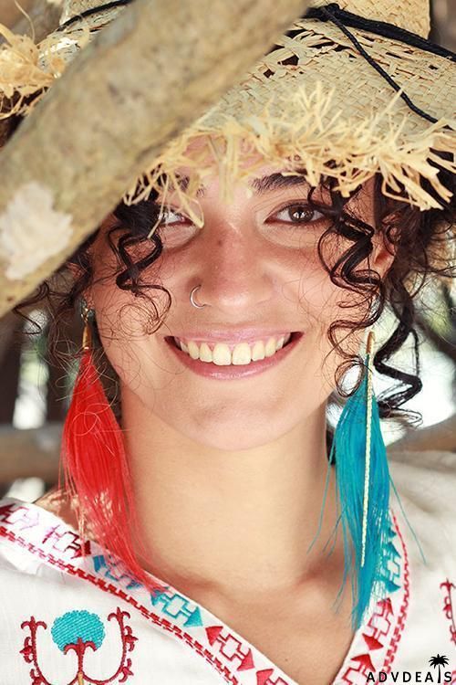 Peacock Feather Earring