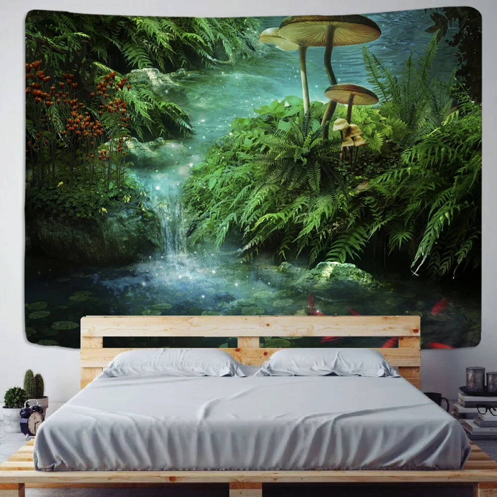 Landscape Tapestry Mushroom Tapestry Marble Swirl Tapestries Natural Landscape Boho decor Hippie decor