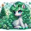 Green Unicorn - Crystal Rhinestone Diamond Painting