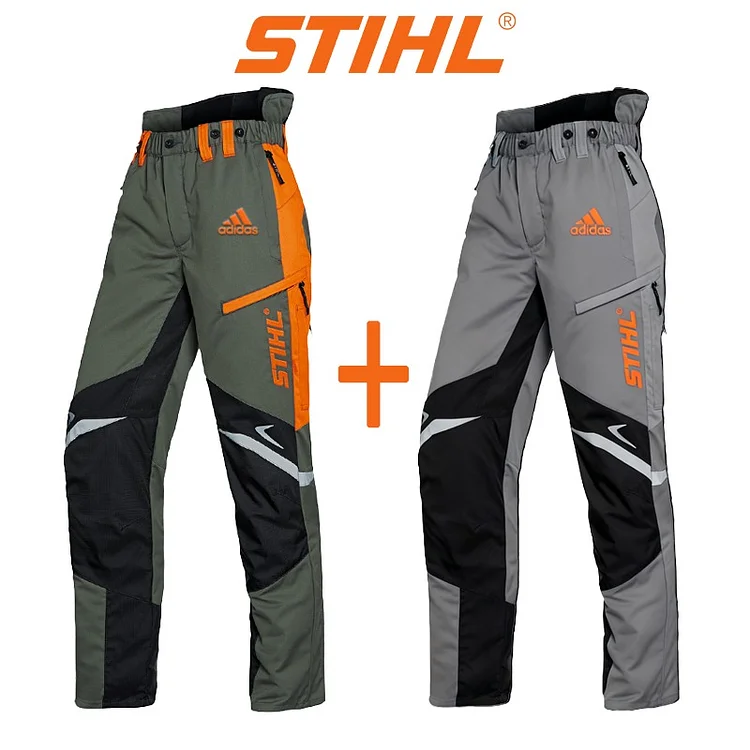 Pánske nohavice odolné voči vode a vetru od značiek adidas® a STIHL® sú ideálne na outdoorové aktivity a voľný čas.
