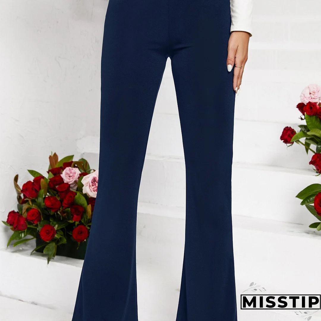 Women's Casual Pant High Waisted Flare Pant Workout Solid Pant