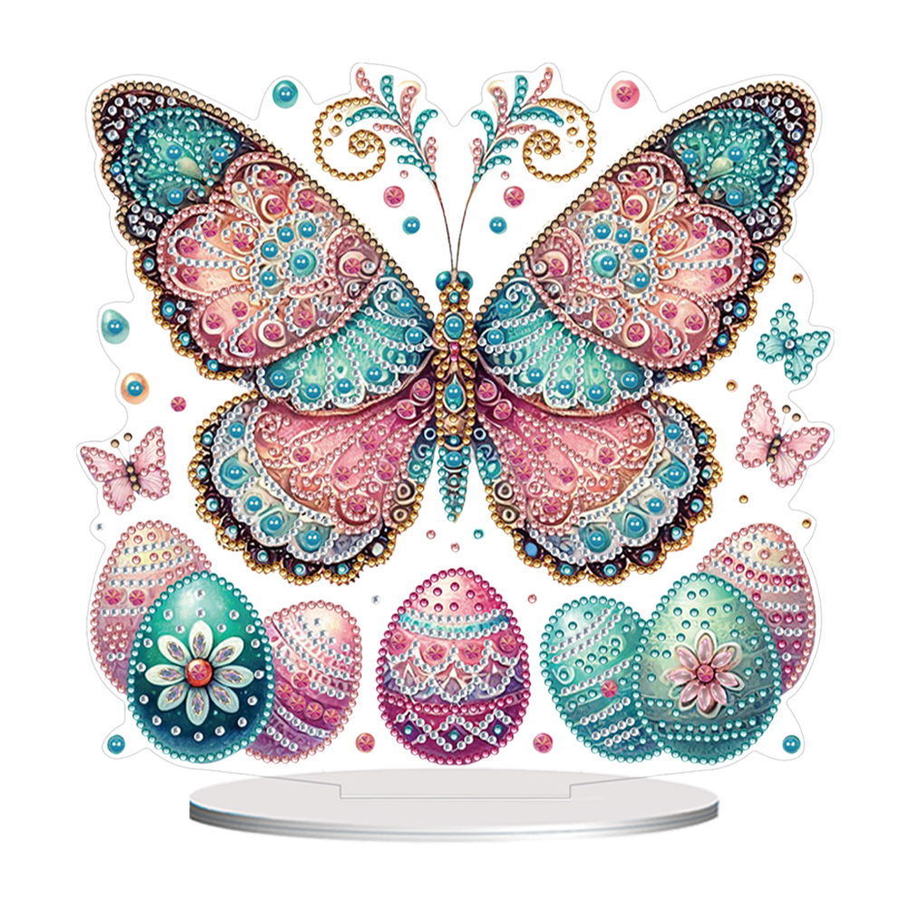 Acrylic Special Shape Butterfly Easter Eggs Diamond Painting Desktop Decors