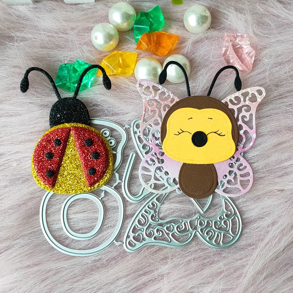 New Bees Ladybugs metal cutting die mould scrapbook decoration embossed photo album decoration card making DIY handicrafts