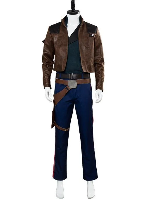 Han Solo Brown Jacket Set Outfit Cosplay Costume Halloween Carnival Suit