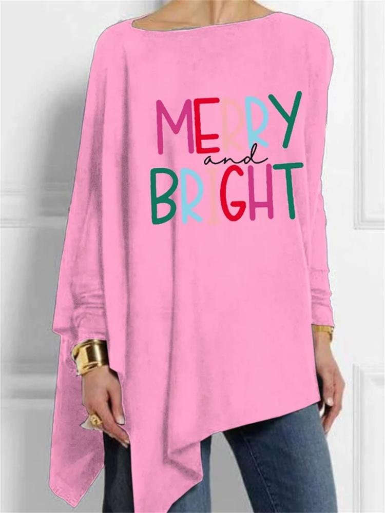 Women's Merry And Bright Christmas Casual Top