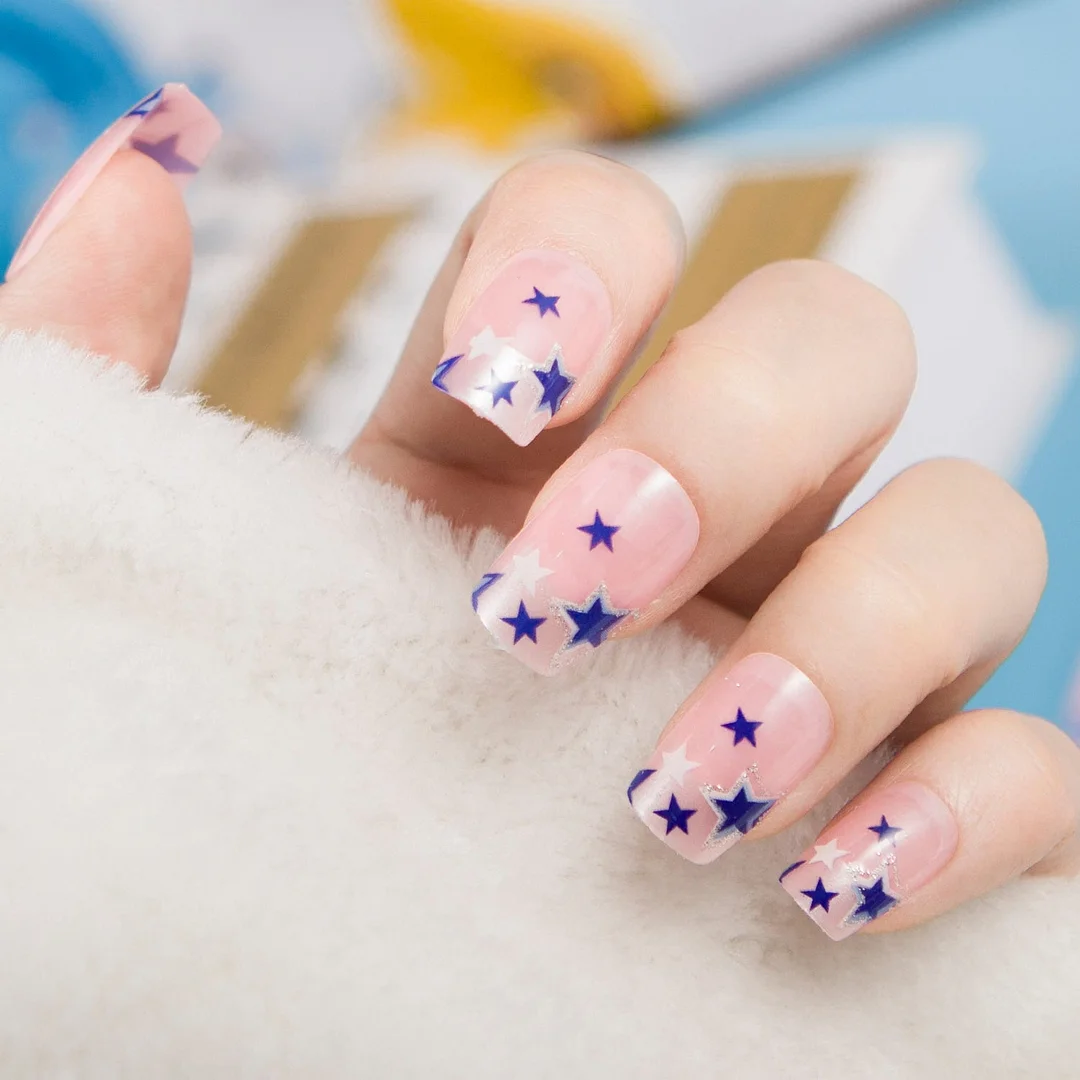 24pcs/set Fashion Acrylic Full Cover Fake Nails 10 Sizes Press on Nails Designs French False Nail Art Tips 278 Fingernail Tips-Nail Inspo