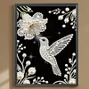 Hummingbird Premium 5D Diamond Painting Kit Black & White Pearls painting Sparkling Special Shaped Diamond painting