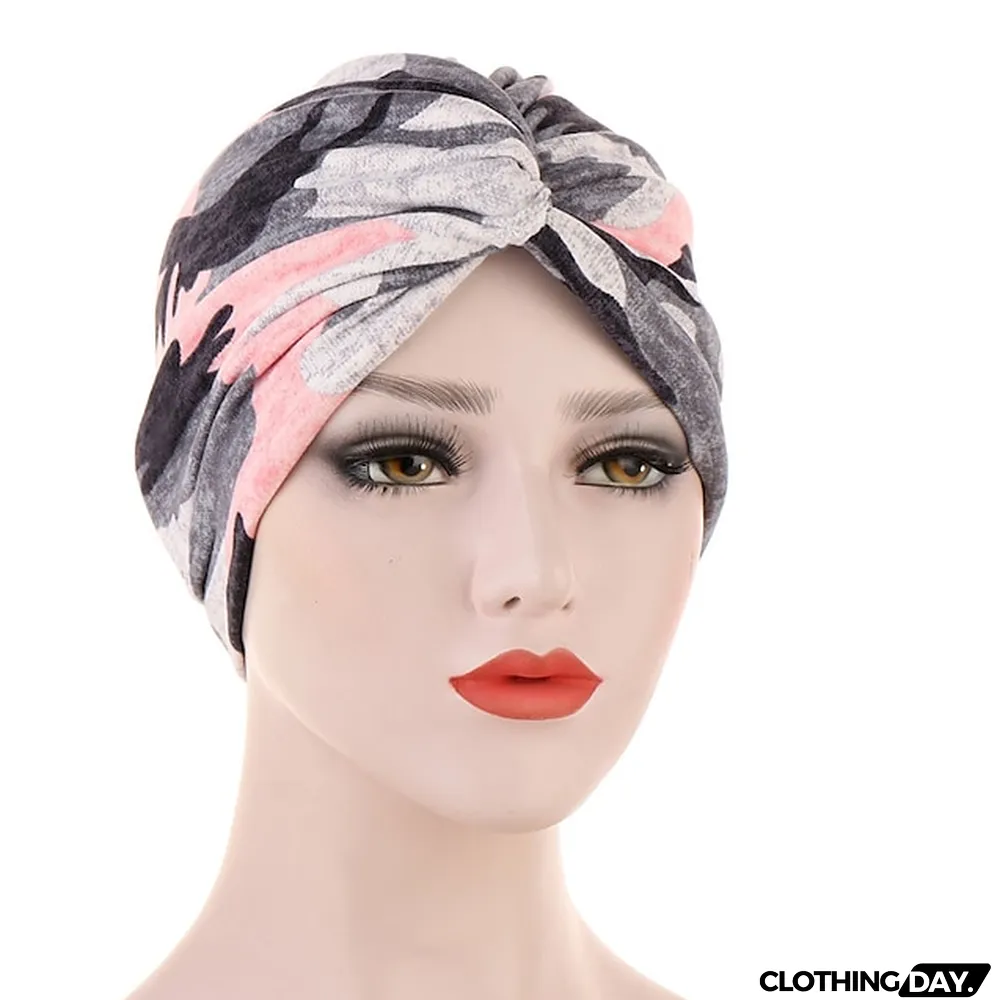 Women Muslim Daily Turban Folding Cross Knotted Hair Scarf Elastic Head Wrap Headwear Bandanas Lady Hair Hats Beanie Hair Loss Accessories