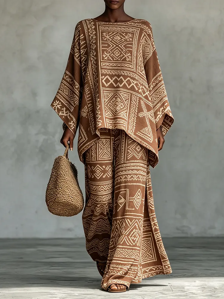 Women&rsquo;s Geometric Art Print Two-Piece Set