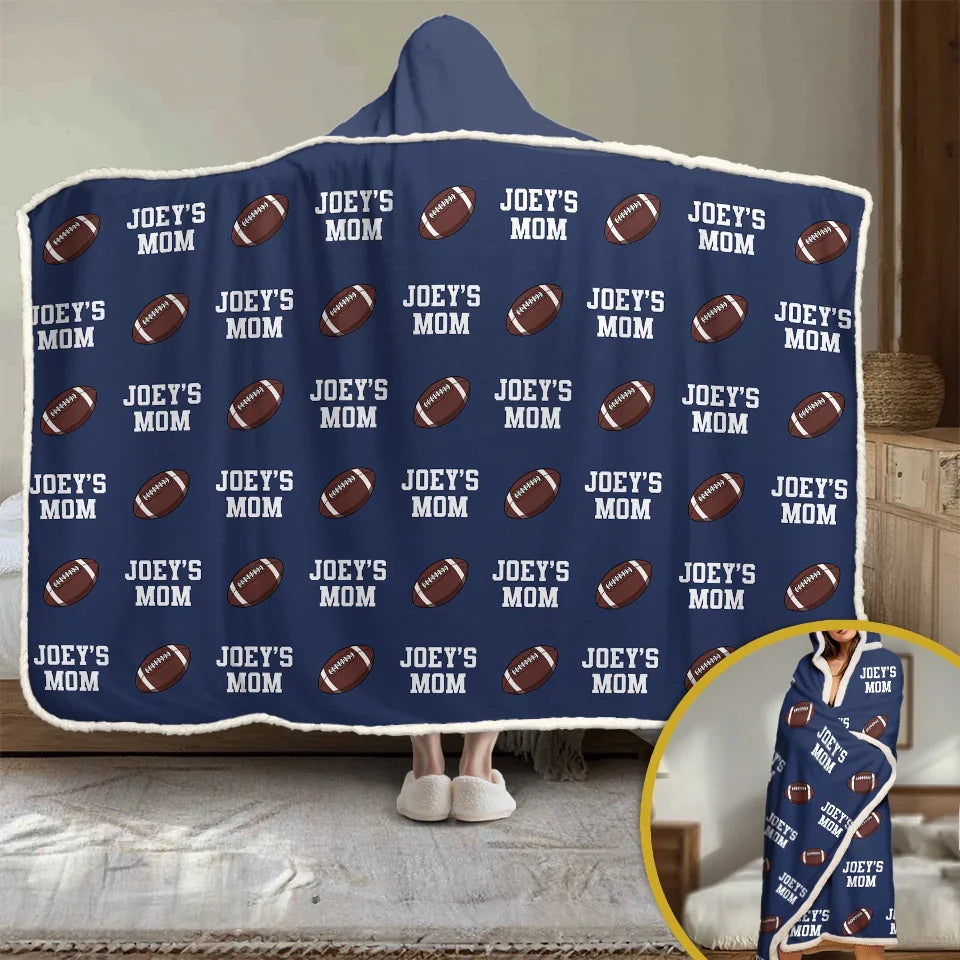 Loveyoufancy Game Day Vibes, Mom Life Pride - Personalized Custom Snuggle Blanket, Hoodie Blanket - Gift For Sport Lovers, Sport Players