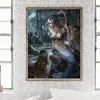 Meerjungfrau 5d DIY Runde Vollbohrer Dimond Gem&auml;lde Kit Haus Wanddekoration 30x40cm