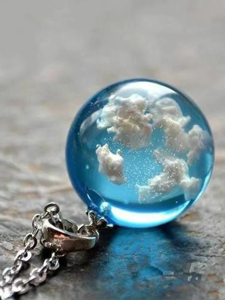 Blue Sky And White Cloud Necklace