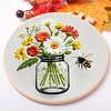 Glass Bottle Flowers-DIY Embroidery Kit with Pattern Cotton Threads Needles Hoop 28x28cm tapestrymarket