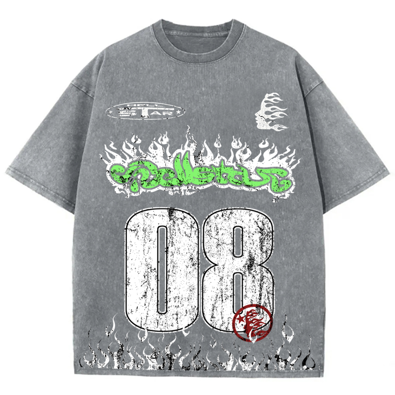 Men's Vintage Short Sleeve  Graphic Acid Washed T-Shirt