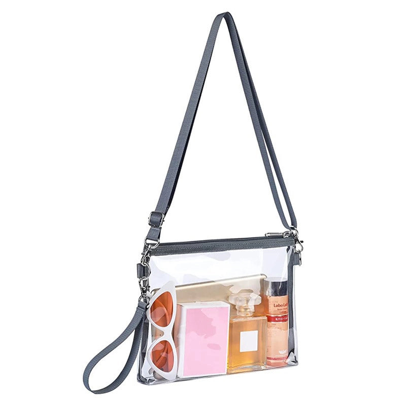 Transparent PVC Crossbody Bag Waterproof Coin Purse Stadium Sports Bag Portable Portable Storage Bag
