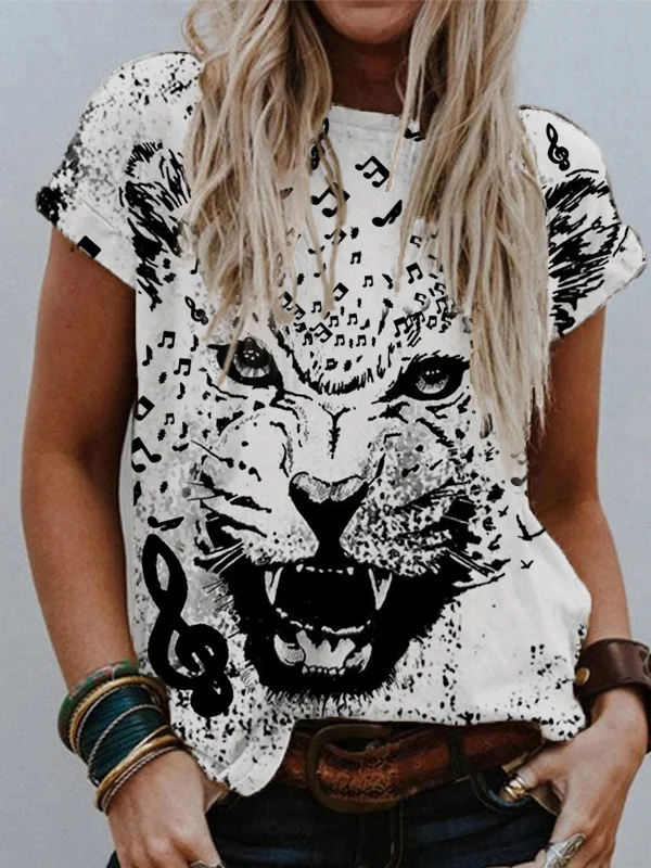 Music Animal Angry Leopard T Shirt