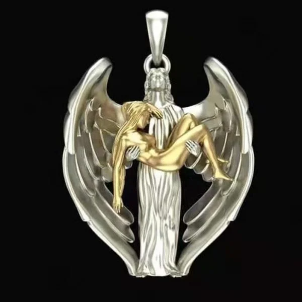Sterling Silver Redeeming Jesus Wings Pendant Necklace