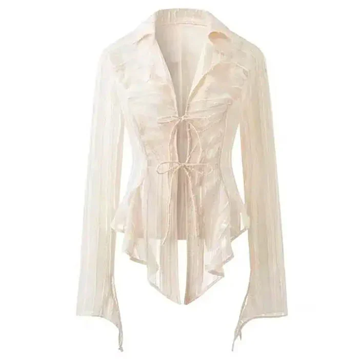 Elegant Lace Up Shirt