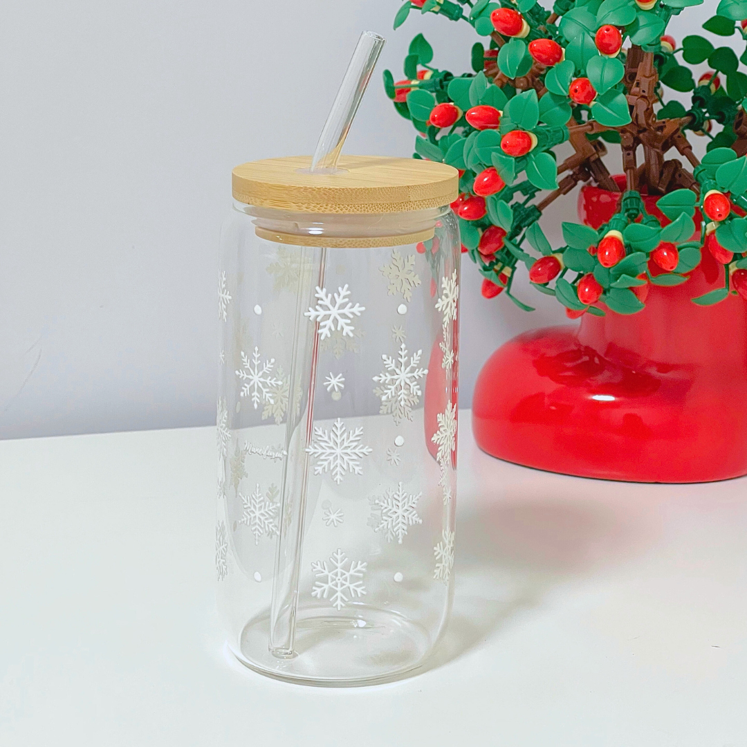 Maneifurui™  White Snowflake Wish Glass Can