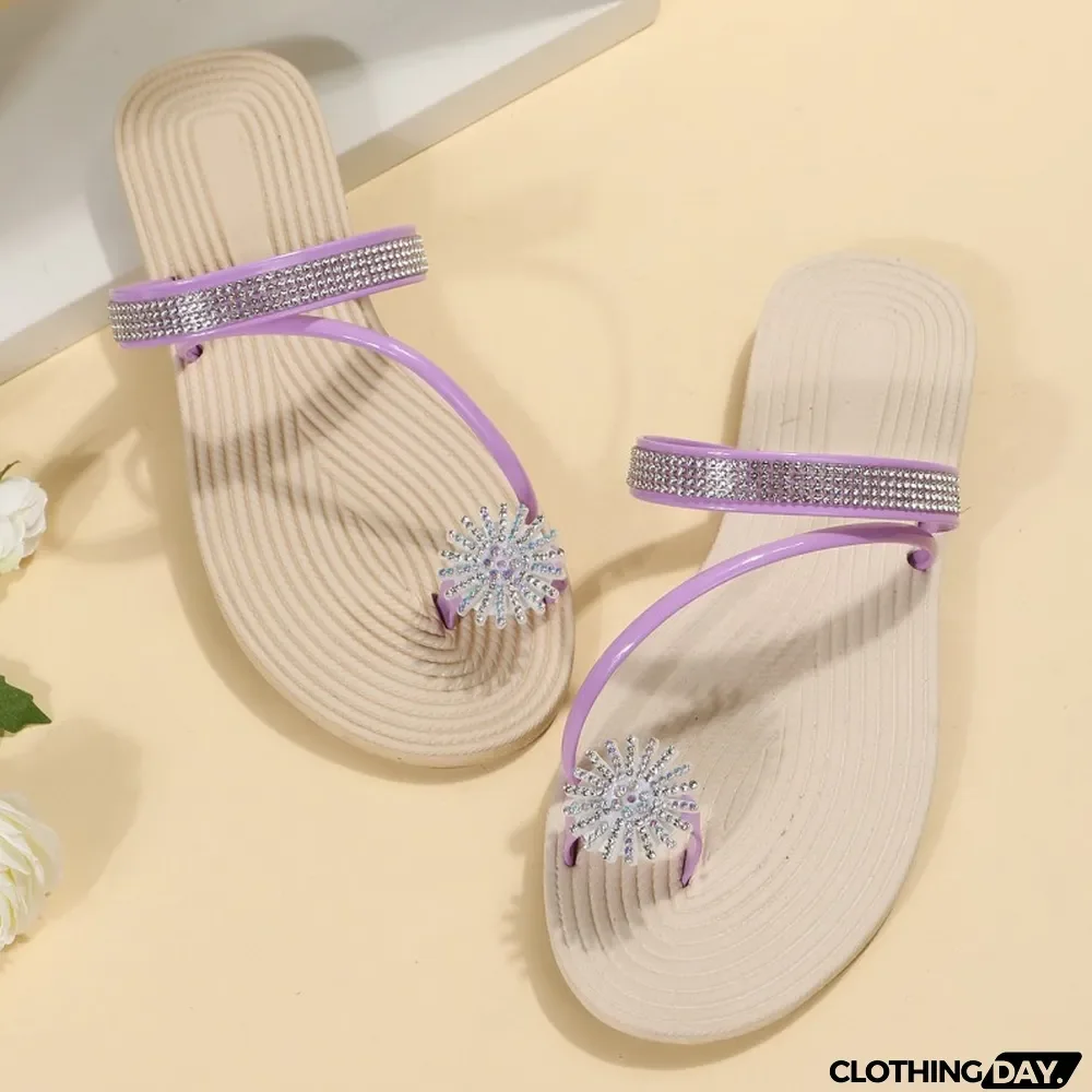 Red Fashion Casual Patchwork Rhinestone Round Comfortable Shoes