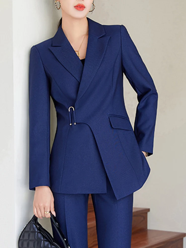 Jaydoz 2025 New All Season Office Ladies Formal Pant Suit for Women Jacket and Trouser Female Business Work Wear 2 Piece Blazer Set