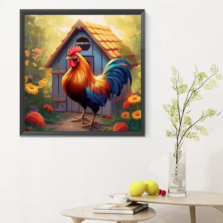 VAIIEYO 5D Diamond Painting Rooster, Paint with Diamond Art for Adults Animal, Paint by Numbers Full Drill Round Rhinestone Craft Canvas for Home