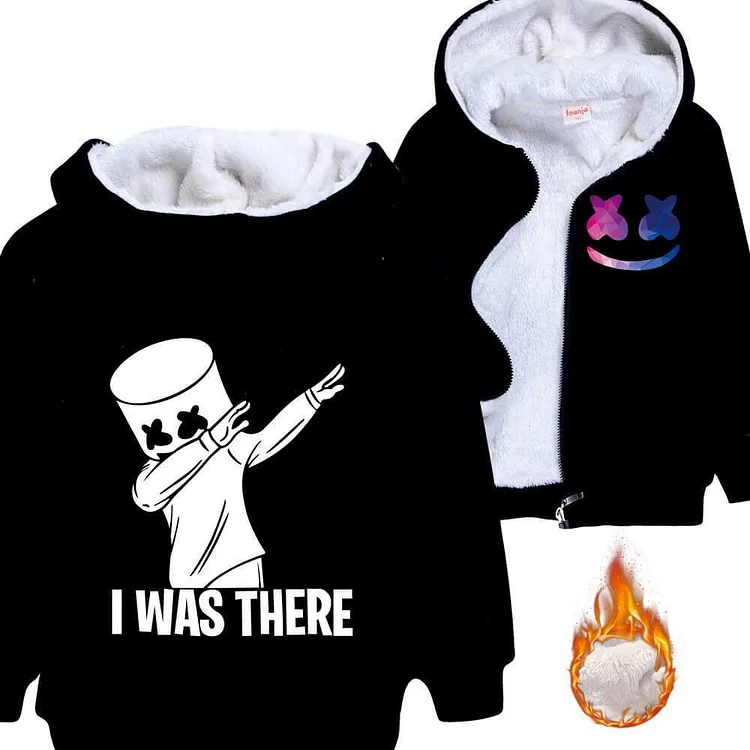 Dj Marshmello I Was There Print Girls Boys Fleece Lined Cotton Hoodie-Mayoulove
