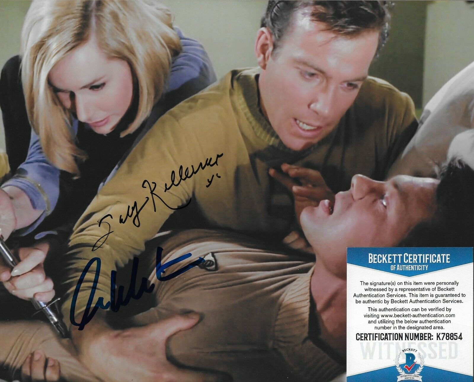 William Shatner/Sally Kellerman Star Trek Signed 8X10 Photo Poster painting w/Beckett COA #2