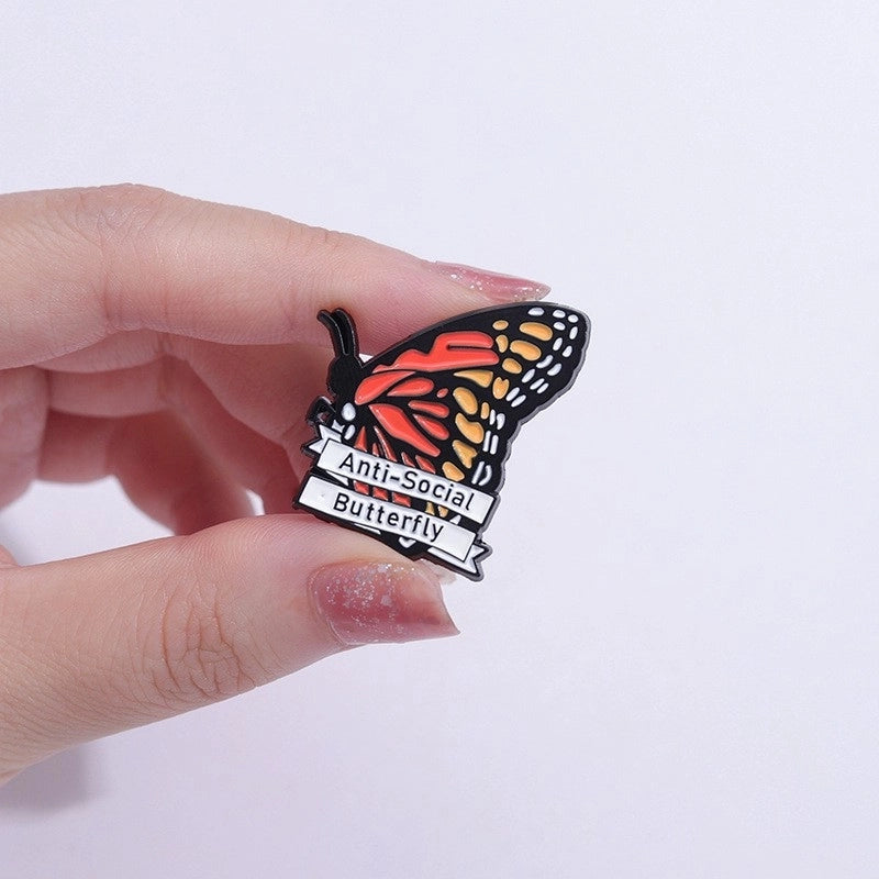 Cartoon Style Pin Sunflower Butterfly Alloy Stoving Varnish Unisex Brooches