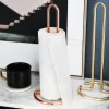 Nordic Light Luxury Iron Paper Towel Rack Ornaments Dining Table Kitchen Bathroom Roll Holder Thick Standing Tissue Storage Rack