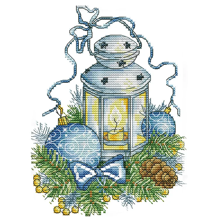 Christmas Lantern 14CT Printed Cross Stitch Kits (17*26CM) fgoby