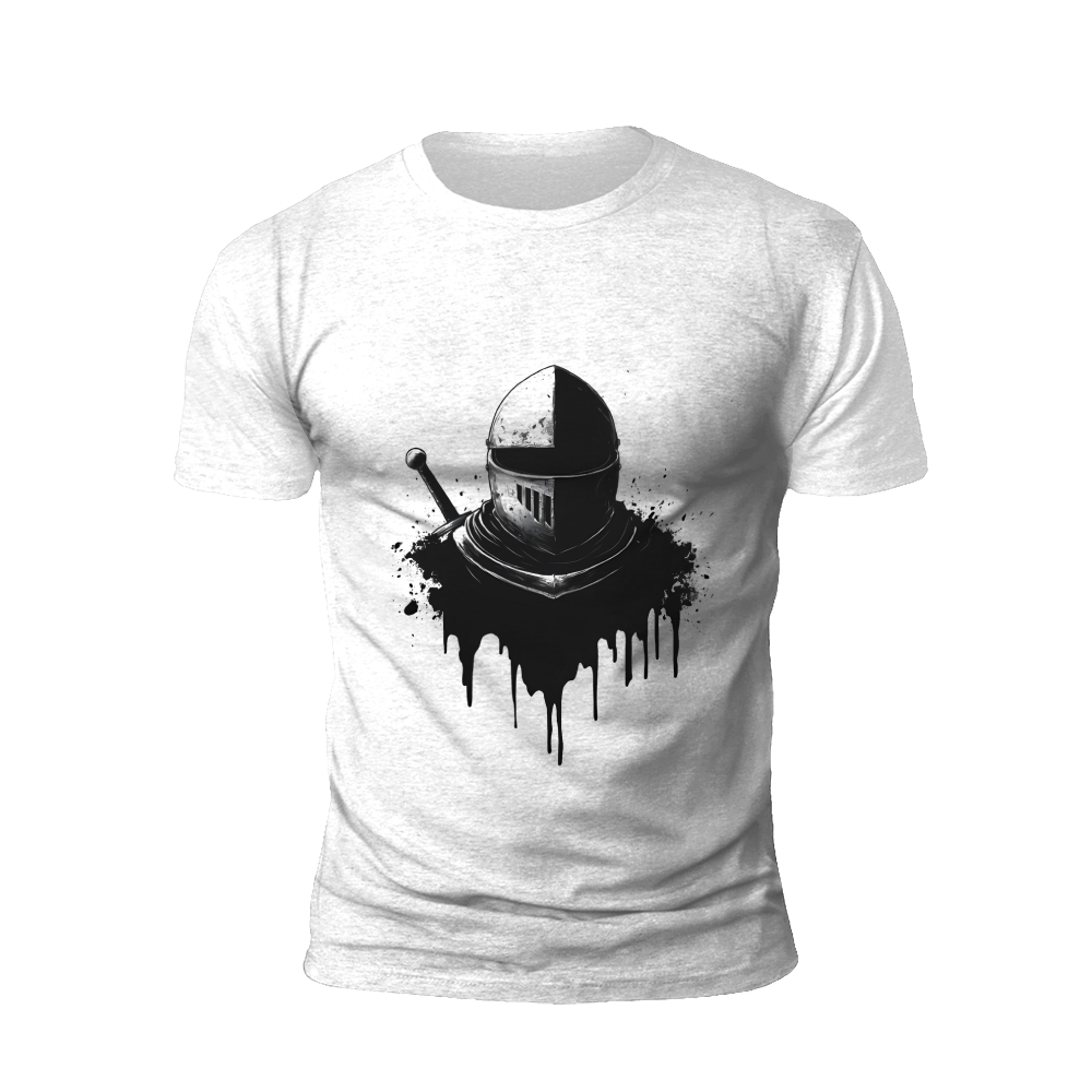Ancient Warrior: Helmet and Sword Dripping Ink t-shirt