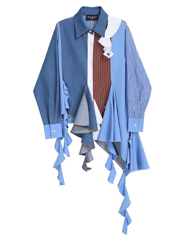 Original Irregularity Tasseled Blouse Tops