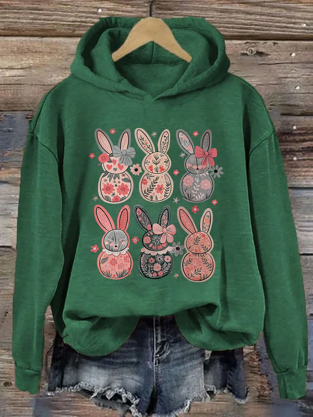 Coquette Easter Bunny Floral Hoodie