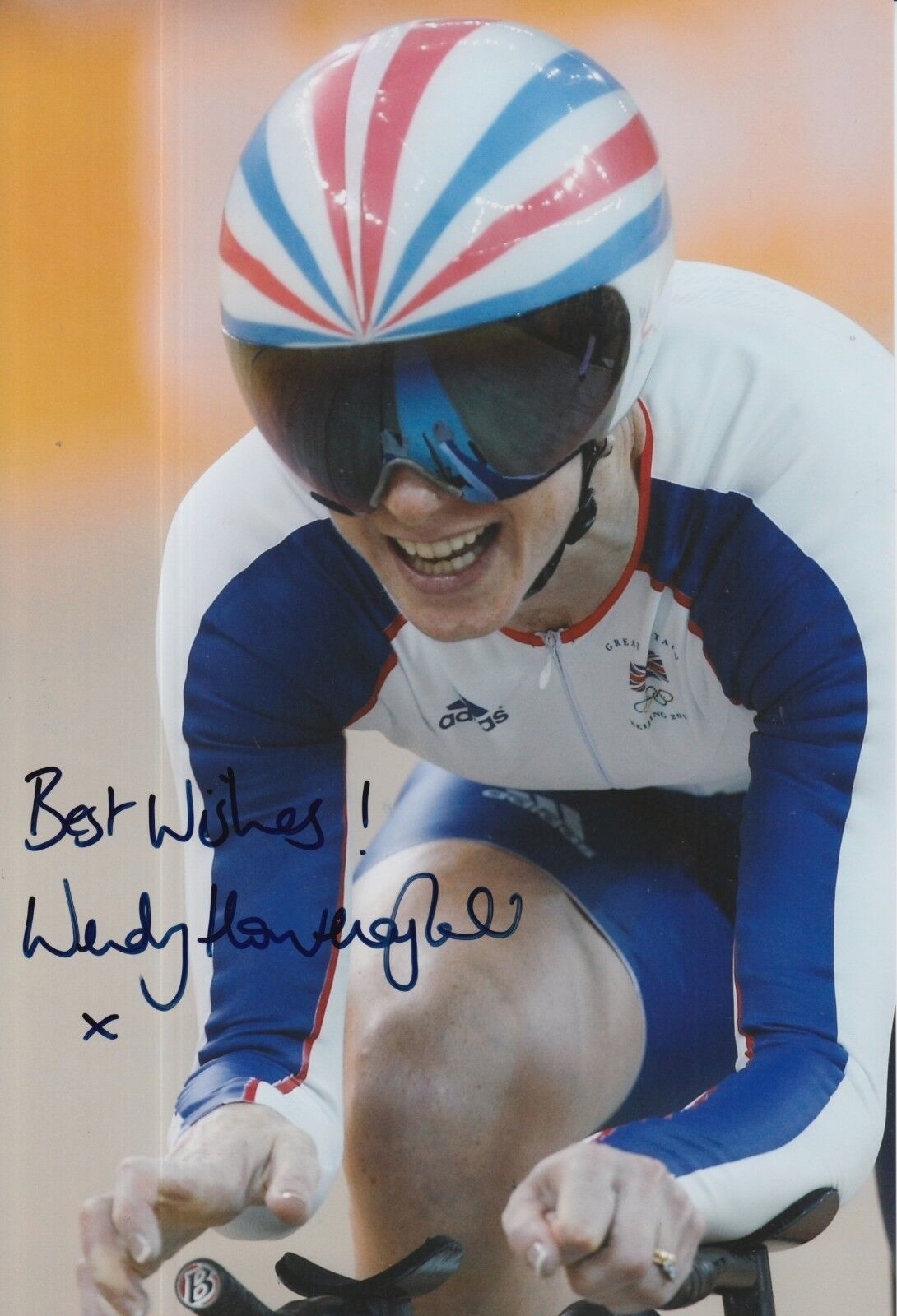 Wendy Houvenaghel Hand Signed Olympics 12x8 Photo Poster painting.