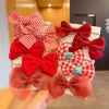 Cute Flower Gauze Plaid Bowknot Hair Bands for Kids