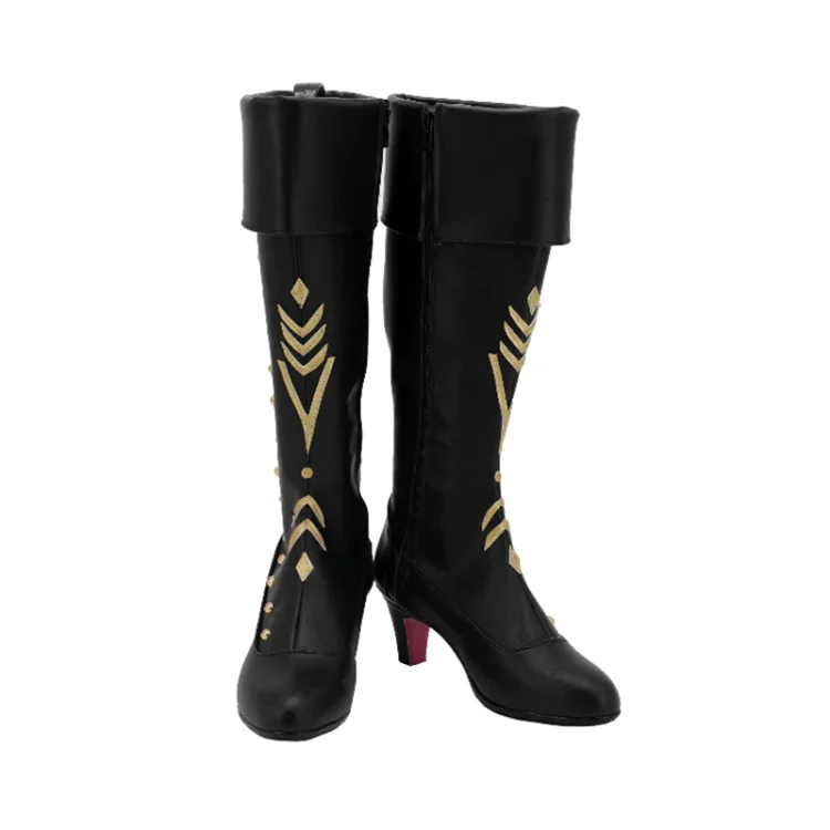 Frozen 2 Anna Black Boots Cosplay Shoes Halloween Props