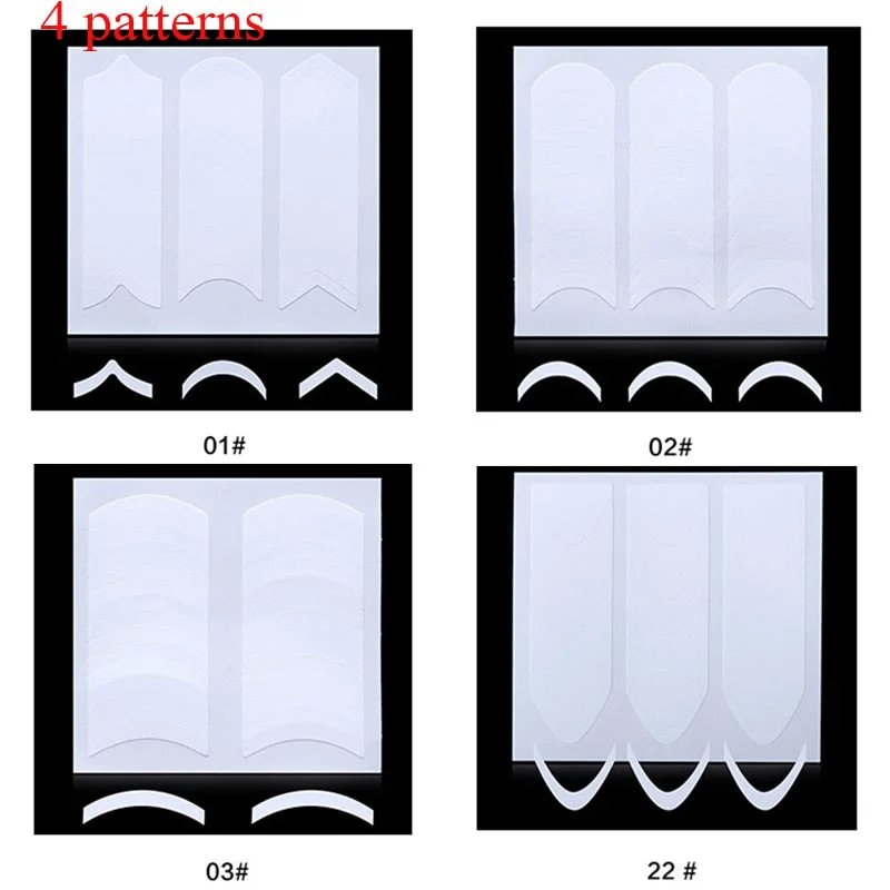 1 Sheet White French Manicure Strip Nail Art Form Fringe Tip Guides Sticker DIY Line Tips Decoration Tool-Nail Inspo