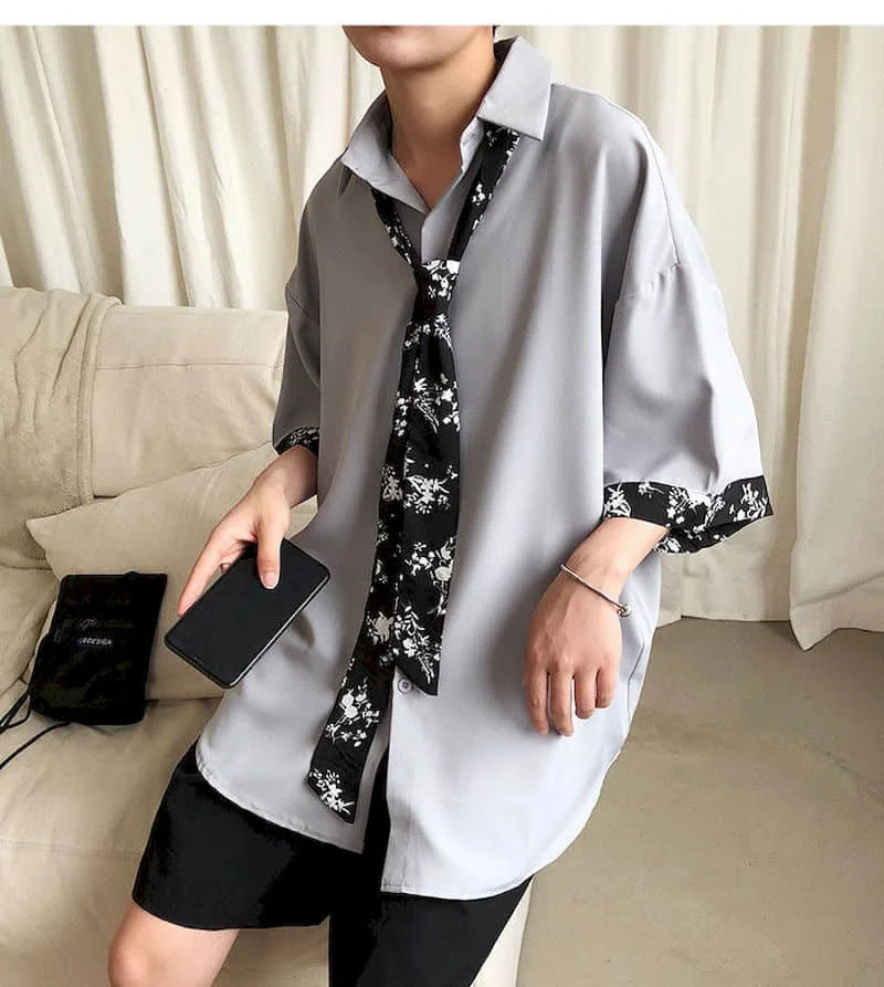 Short-sleeved Shirt Men Bouse Women White Japanese Summer 2021 Short Sleeve Student Korean Loose Fairy Tie Shirts Retro Clothes