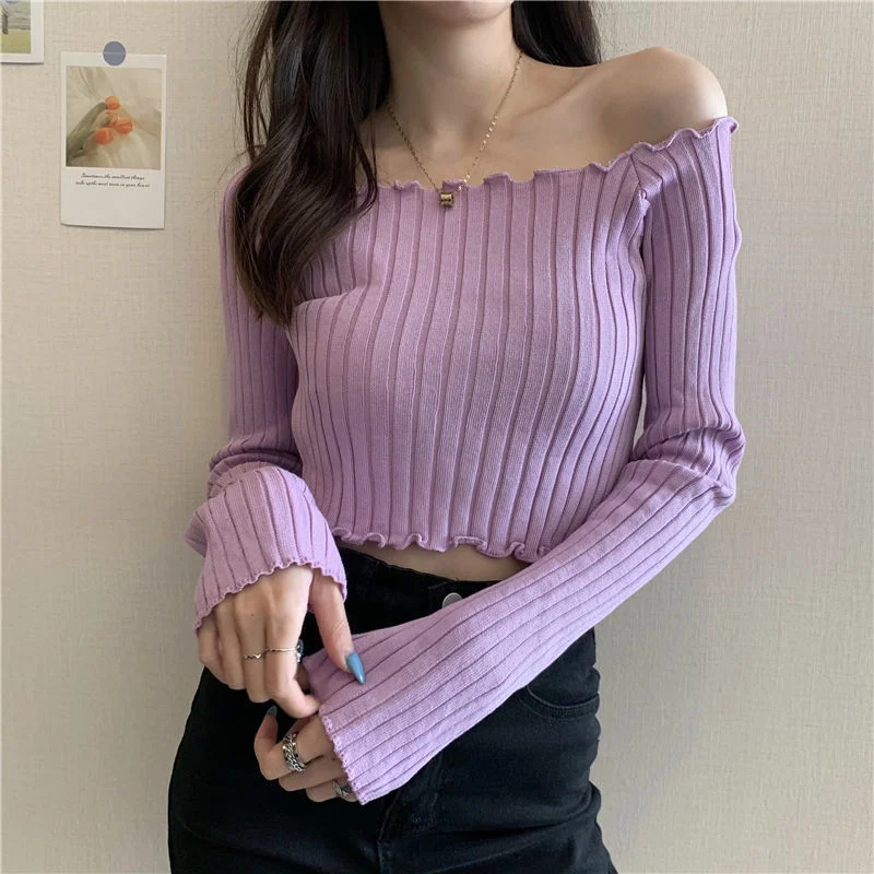 Cardigans Women Turn Down Collar Crop Top Patchwork Slender All-match Fashion Vintage Korean Style Girls Sexy Sweaters Autumn