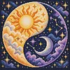 Stamped Cross Stitch Kit for Adults Celestial Sun Moon Wall Art 11CT tapestrymarket