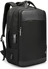 BAIGIO Laptop Rucksack Herren 26-38L Erweiterbar Tablet Reiserucksack Groß Wasserabweisend Flugzeug Handgepäck Tasche mit 15,6 Zoll Laptopfach Zahlenschloss für Business Arbeit Reise Uni, Schwarz