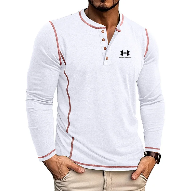 🔥Men's stand collar long sleeve T-shirt