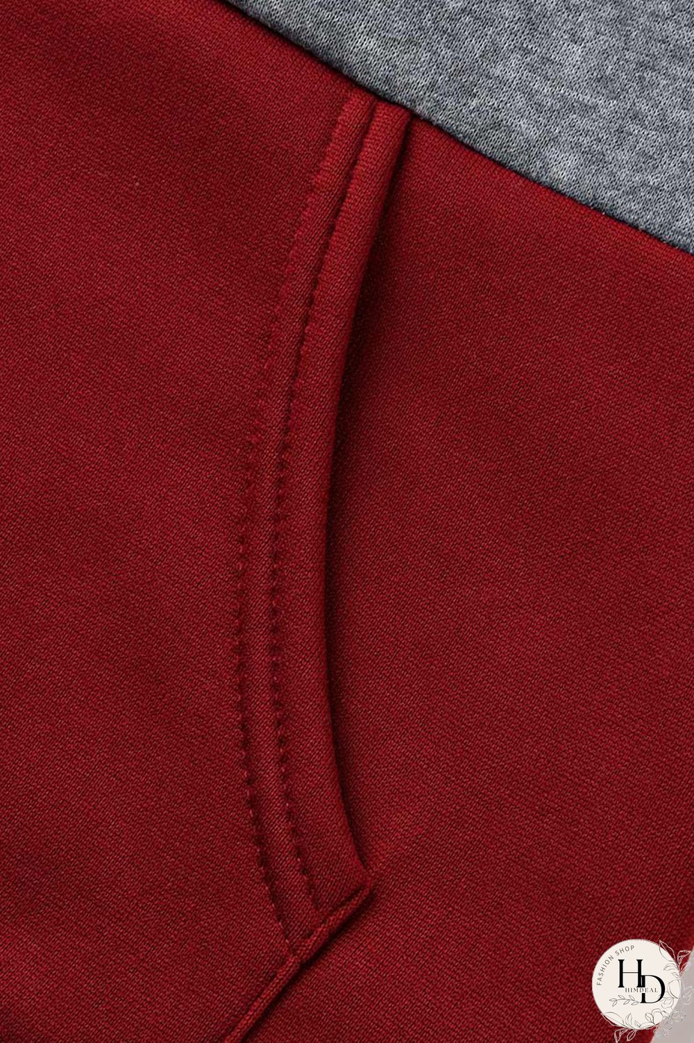 Red Casual Solid Split Joint Hooded Collar Long Sleeve Regular Sleeve Regular Two Pieces