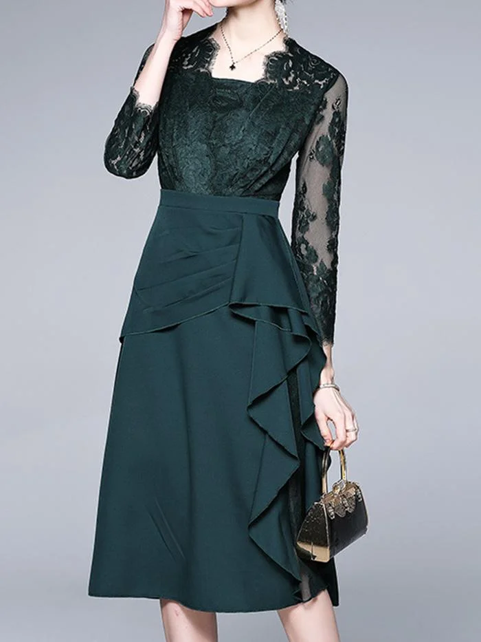 Fashion Lace Mid-length Dress